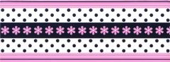 Candice Olson Pink Daisy Ribbon Wallpaper Bor