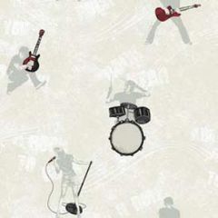 Candice Olson Beige Rock N Roll Wallpaper