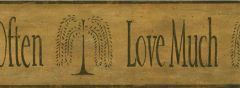 Laugh Often Live Well Black Wall Paper Border- 2 Rolls Left