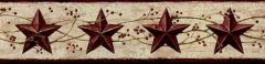 Burgundy Pip Berry Barn Star Wall paper Border