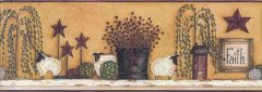 Sheep Willow Tree Love Wallpaper Border