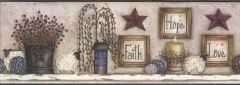 Black Faith Hope Love Wallpaper Border