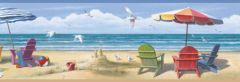 Summer at the Beach Wall Paper Border - Chesapeake Wallcovering
