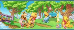 Blue Winnie the Pooh Wallpaper Border