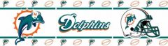 Miami Dolphins NFL Peel and Stick Wallpaper Bor