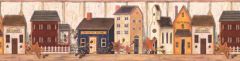 Folk Art Shaker House Wallpaper Border
