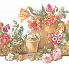 Basket of Flowers Wallpaper Border FK78464DC