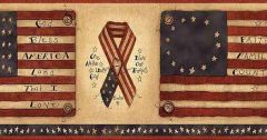 Flags and Ribbons Wallpaper Border