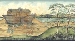 Noahs Ark Muted Wallpaper Border