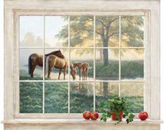 Mare and Foal Window Mural