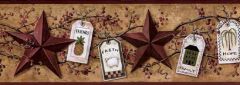 Primitive Gift Tags and Barn Stars Wallpaper 