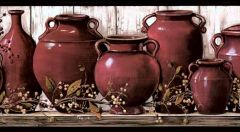 Burgundy Crock Wall Paper Border