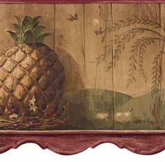 Pineapple Burgundy Wallpaper Border