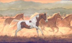 Yellow Mustang Sunset Wallpaper Border