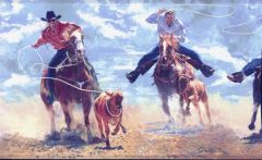 Roping Cowboy Wallpaper Border