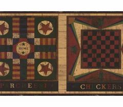 Antique Board Game Wallpaper Border