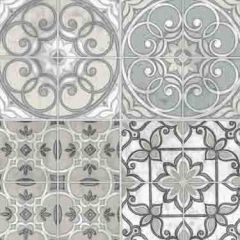 Floral Mosaic Tile Wallpaper - Norwall Wallcoverings