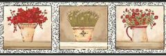 Black Potted Floral Wallpaper Border KK5008BD