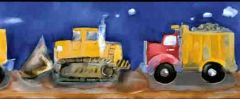 Construction Equipment Wallpaper Border- 2 Rolls Left
