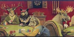 Lodge Poker Game Wallpaper Border