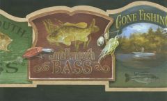 Die Cut Fishing Plaque Wallpaper Border