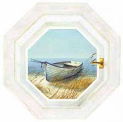 Shoreline Boat Octagon Window Mural