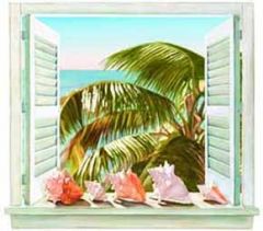 Palm Window Accent Mural
