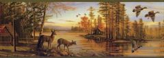 Fall Scene Deer Wallpaper Border - FG35541B