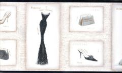Black Vintage Dress Wallpaper Border