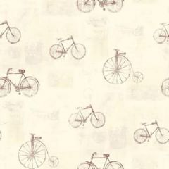 Bicycle Postmark Toile Wallpaper