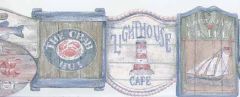 Seafood Cafe and Grill Wallpaper Border PB58038DB- 1 ROLL LEFT