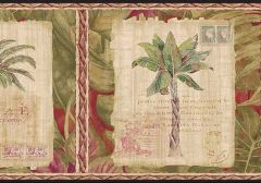 Postcard Palm Tree Wallpaper Border