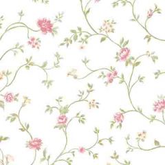 Floral Vine Wallpaper With White Background - Norwall Wallcoverings