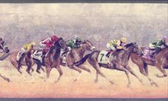 Jockey Horse Racing Wallpaper Border