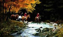Traditional Hunt Scene Mural