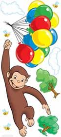 Curious George Peel and Stick Giant Mural
