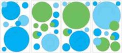 Blue and Green Peel and Stick Wall Decal Pockets