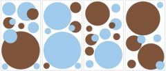 Blue and Brown Dots Peel and Stick Appliques