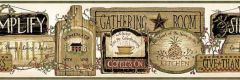 Green Gathering Room Signs Wallpaper Border
