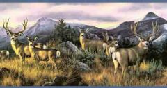 Blue Mule Deer Wallpaper Border