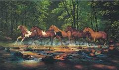 Running Horses Mural WL5528XM - 4 Left