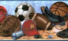 Blue All Sport Wallpaper Border