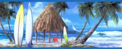 Blue Surfs Up Wallpaper Border
