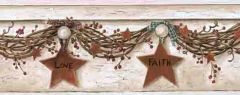Tags and Barn Stars Wallpaper Border