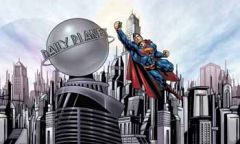 Superman Chair Rail Walll Mural
