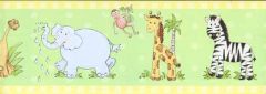 Baby Zoo Animals Wallpaper Border