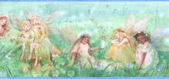 Blue Glitter Fairy Wall Border