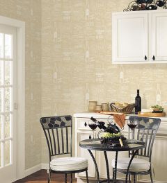 CK36632 Chalkboard Wallpaper Beige CREATIVE KITCHENS Norwall Wallcovering