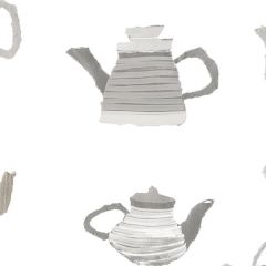 CK36634 Tea Pots Wallpaper Beige, Grey CREATIVE KITCHENS Norwall Wallcovering