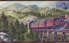 Mountain Train Wall Border